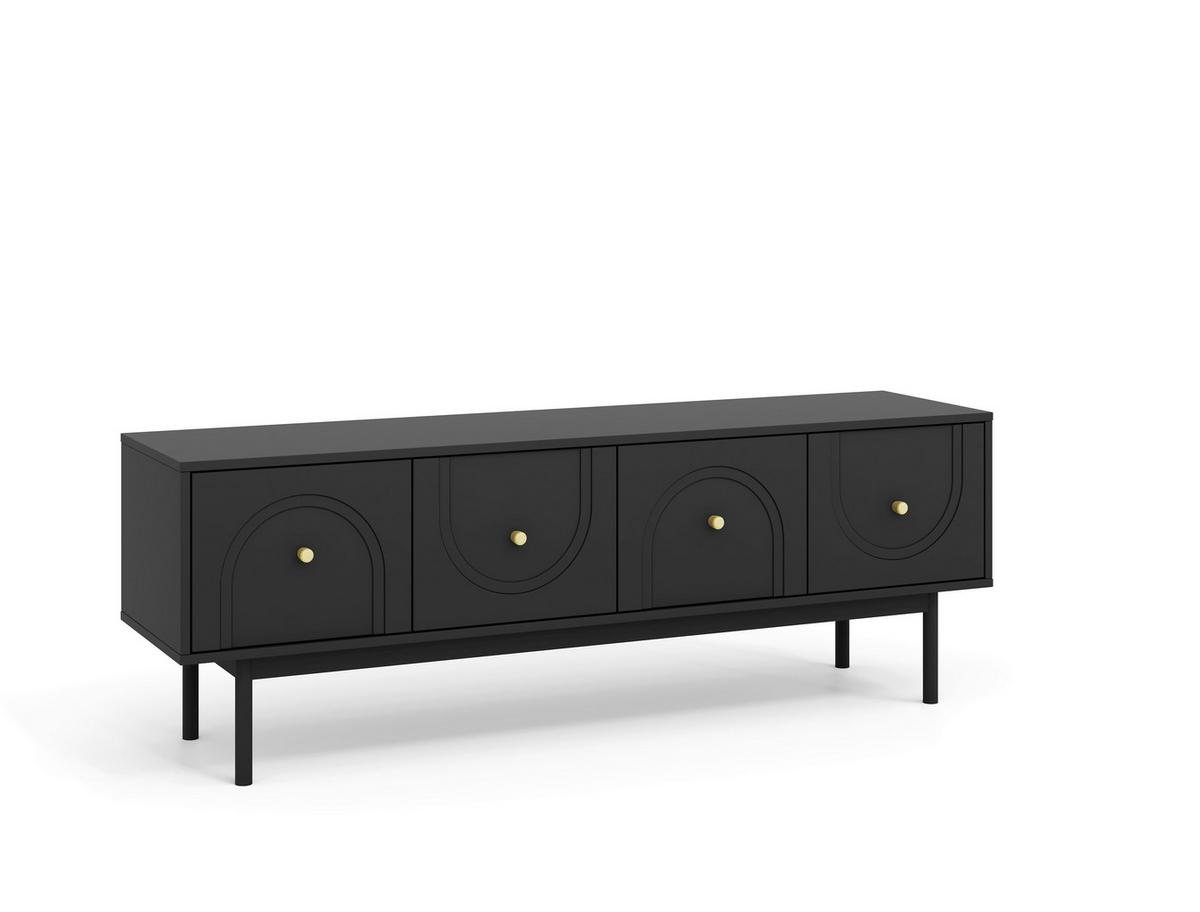 Lowboard Mazoma Schwarz B: 154cm - Schwarz, LIFESTYLE, Holzwerkstoff (154/53,5/39cm) - MID.YOU