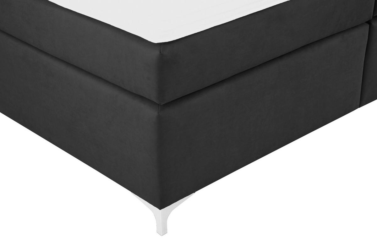 Boxspringbett mit Topper 180x200cm Fabio, Braun - Braun, MODERN, Textil (180/200cm)