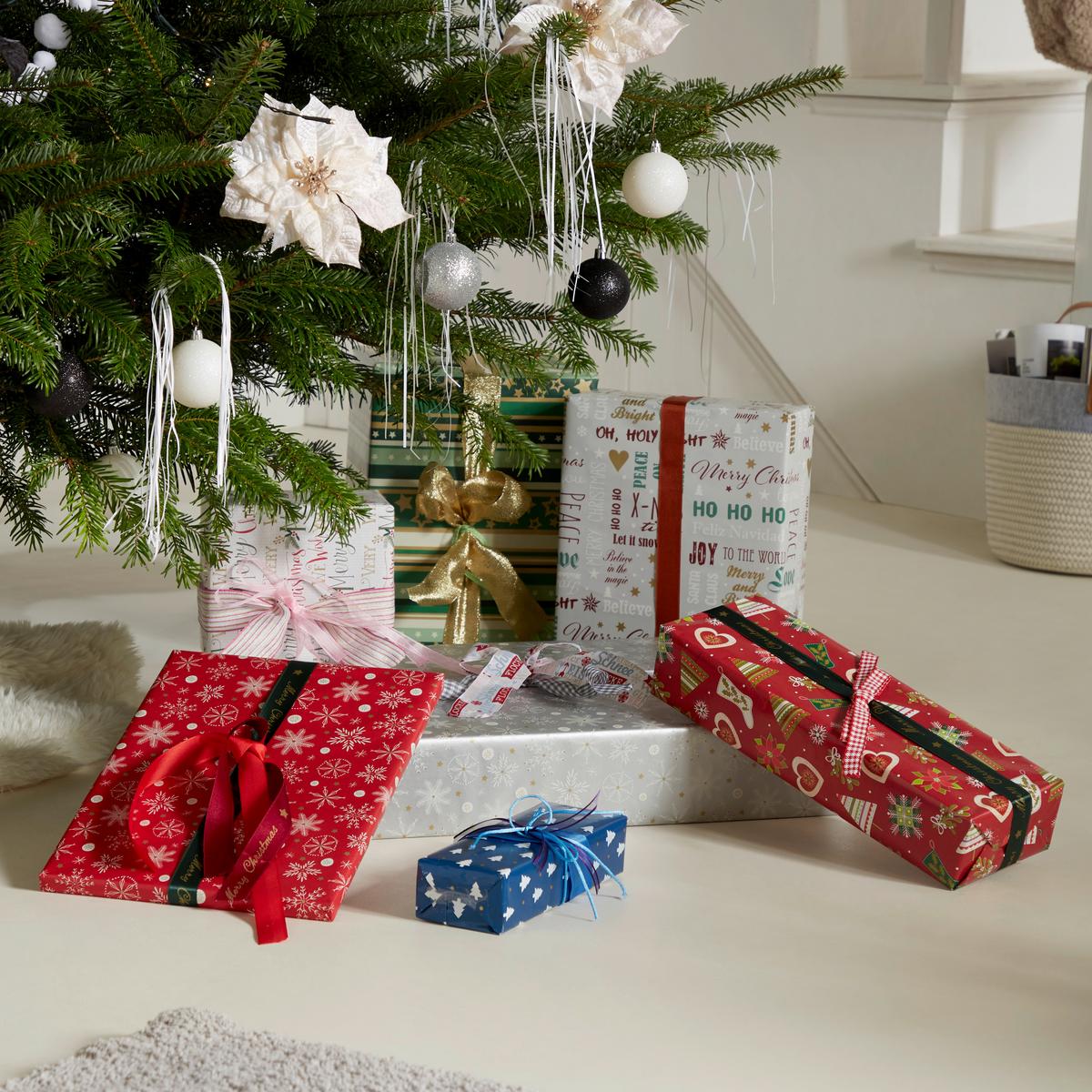 Geschenkband Weihnachten Dekore Sort - Gelb/Lila, Kunststoff