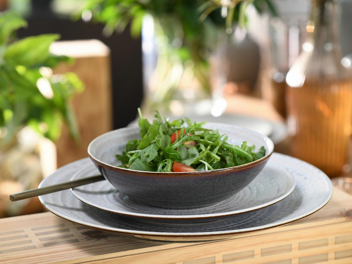 Tafelservice Neapel Offwhite Steinzeug, 4 Pers., 16-teilig - Creme/Braun, Basics, Keramik - Creatable