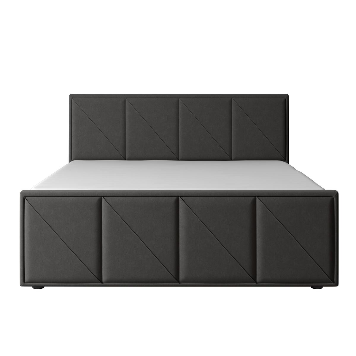Boxspringbett Mit Bettkasten Oslo 180x200 Cm Anthrazit - Anthrazit/Schwarz, MODERN, Karton/Holzwerkstoff (180/200cm) - MID.YOU
