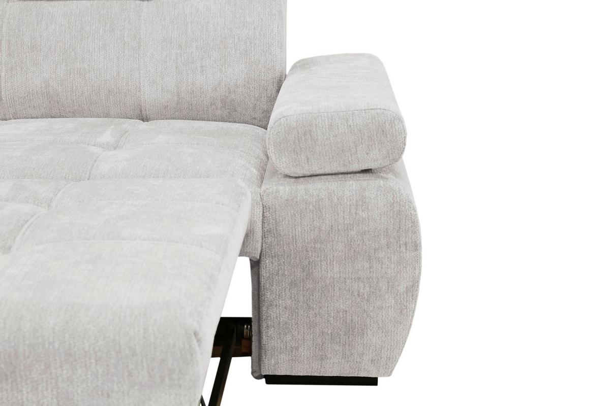 Rohová sedačka VEGAS, levá, světle šedá žinylka - černá/světle šedá, Design, dřevo/textil (173/294cm)