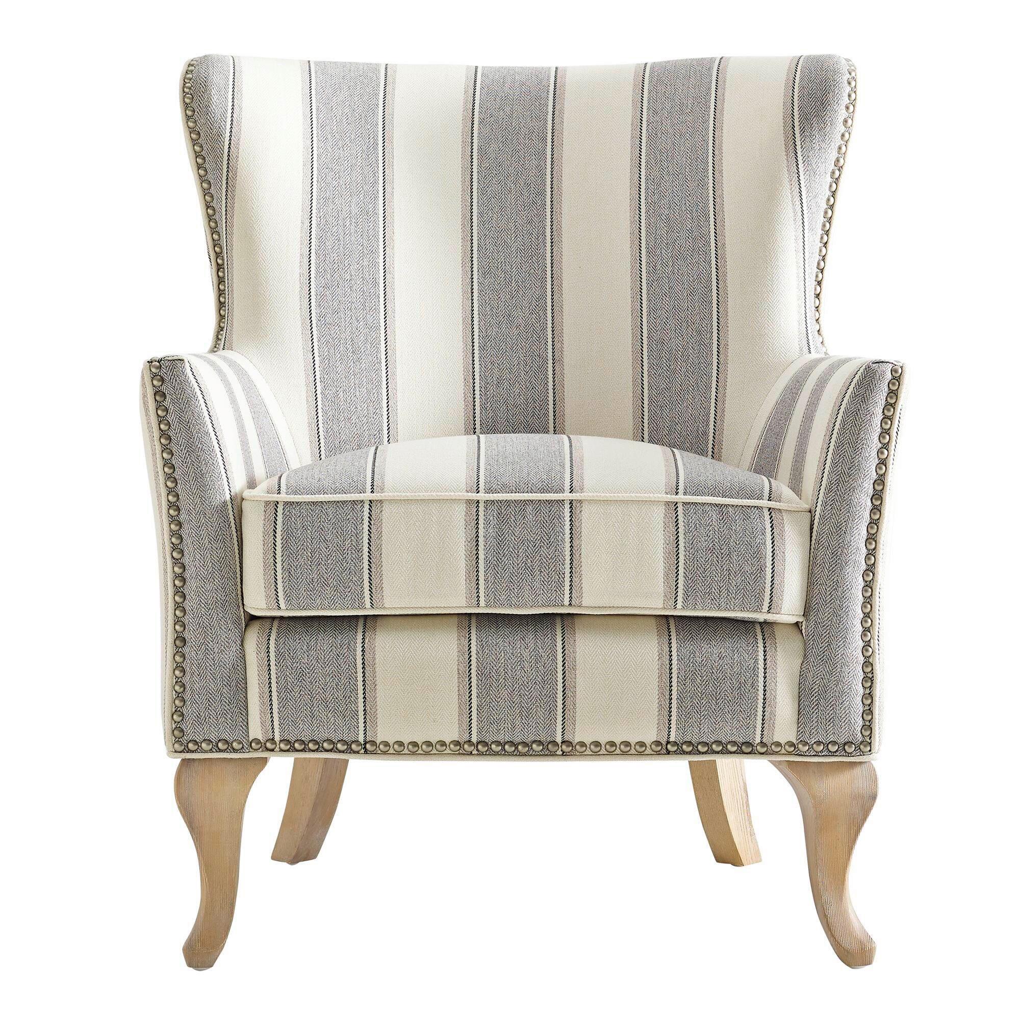 Ohrensessel Jaya Grau B: 82cm - Naturfarben/Grau, Design, Holz/Textil (82/89/73cm) - MID.YOU