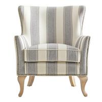 Ohrensessel Jaya Grau B: 82cm - Naturfarben/Grau, Design, Holz/Textil (82/89/73cm) - MID.YOU