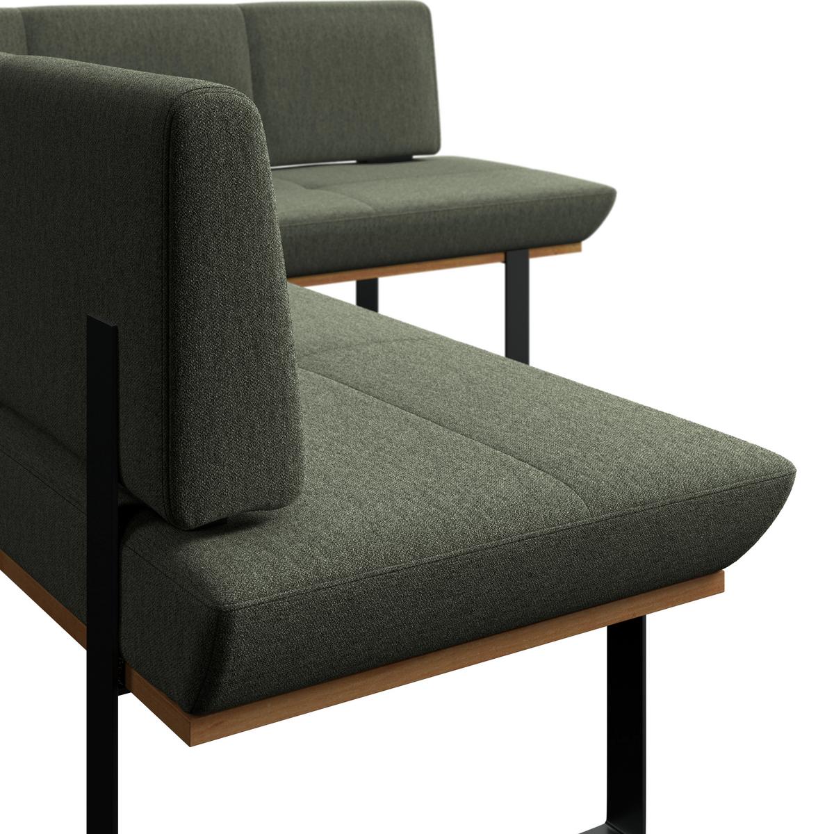 Eckbank Tristan Webstoff grün, S:245x175cm - Schwarz/Grün, MODERN, Holz/Textil (245/175cm) - James Wood