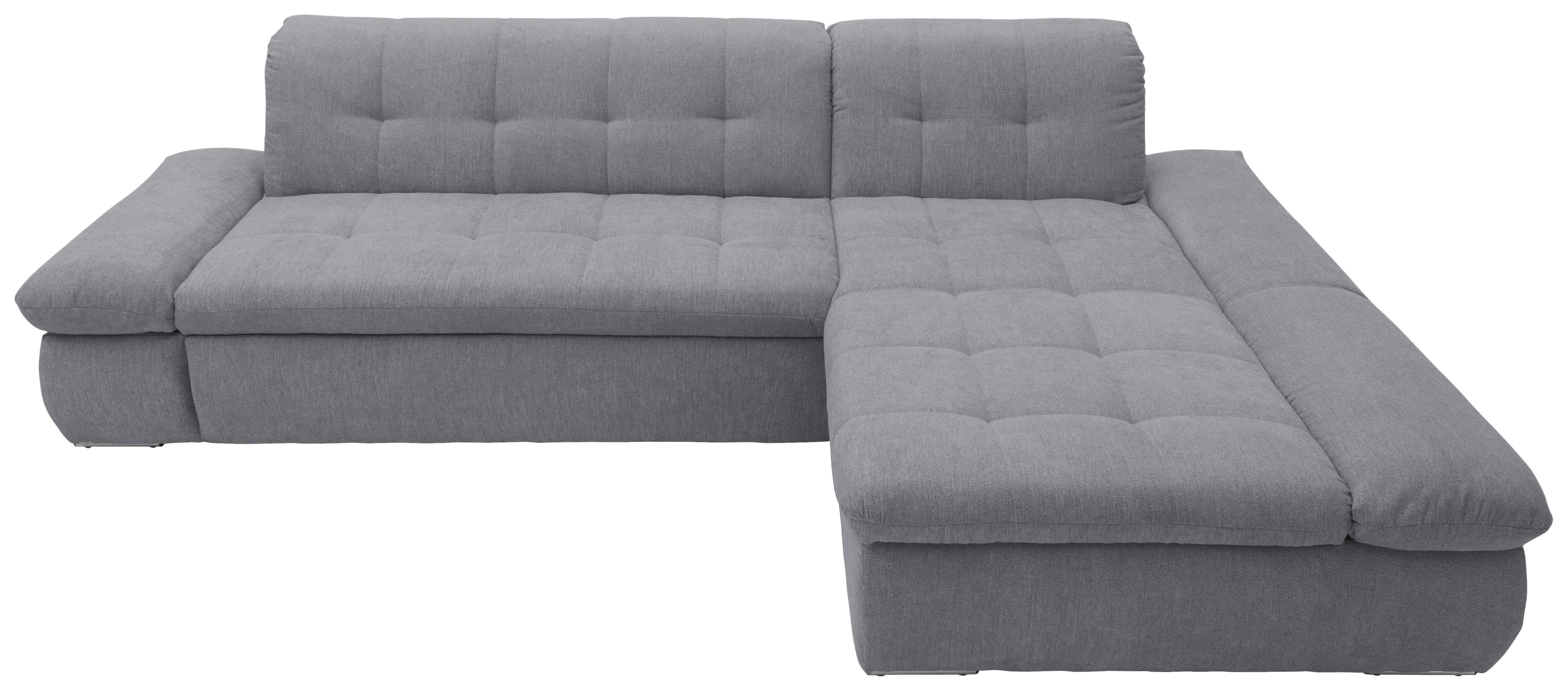 Ecksofa mit Schlaffunktion Moric Dunkelgrau Mikrofaser - Chromfarben/Dunkelgrau, KONVENTIONELL, Textil (300/172cm) - MID.YOU