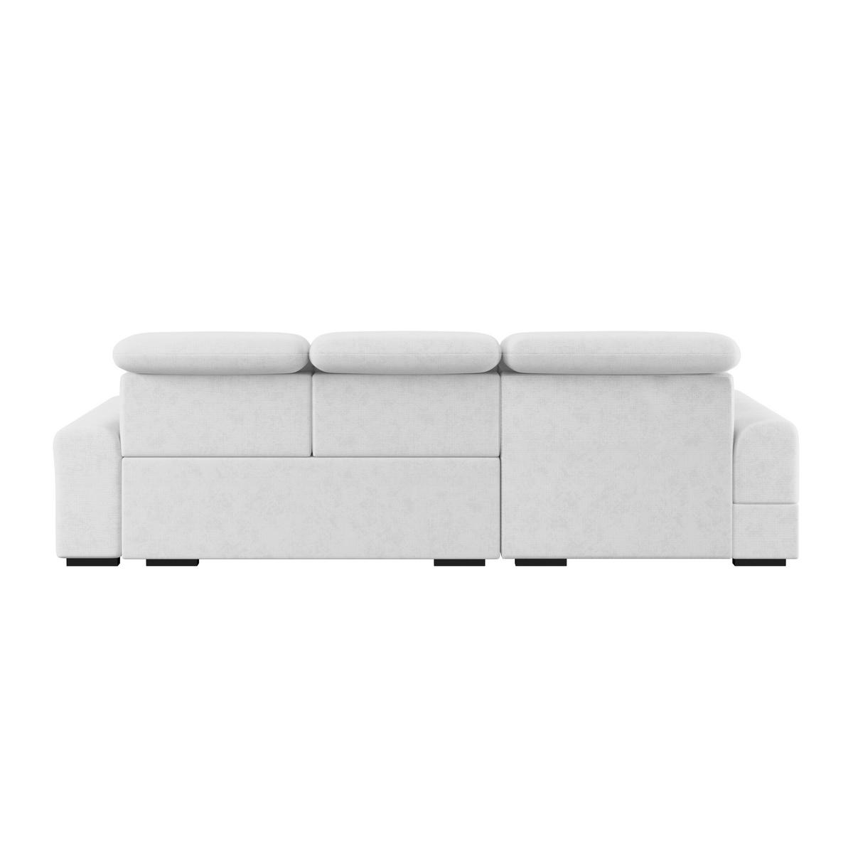 Ecksofa mit Bettfunktion Malaga new Chenille silber - Silberfarben/Schwarz, KONVENTIONELL, Textil (203/286cm) - Ondega