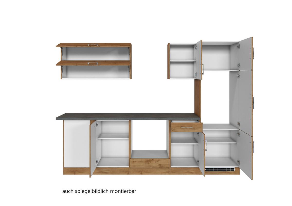 Eckküche Winkelblock B:270/150 cm Eiche - Apfelbaumfarben/Eichefarben, MODERN, Holzwerkstoff (210/270cm) - Held