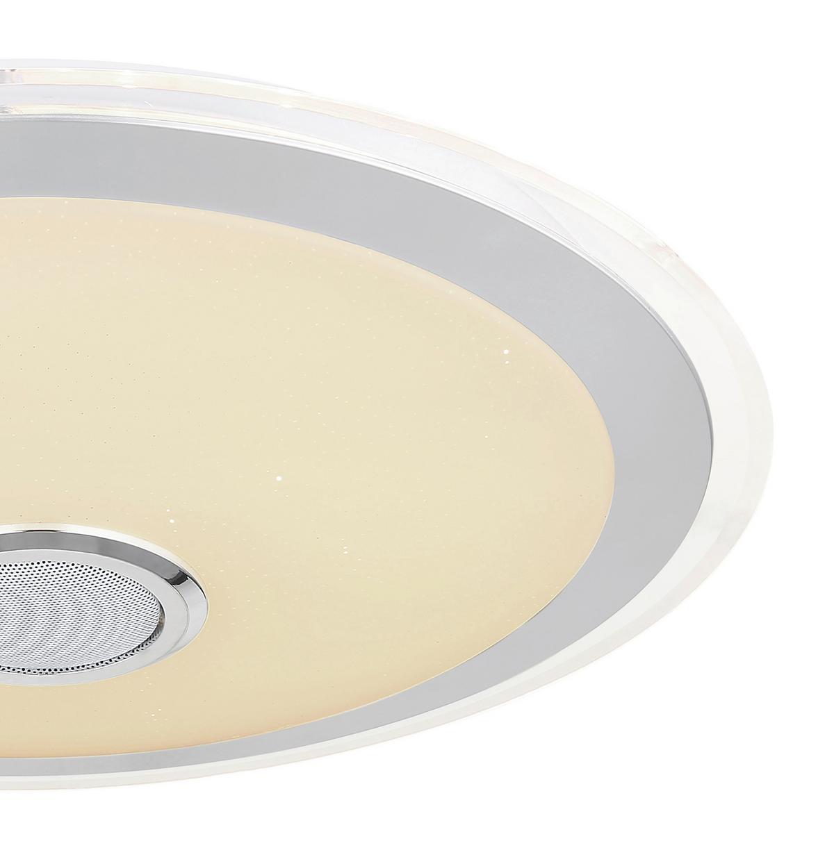 LED-Deckenleuchte 41371-24 - Chromfarben/Klar, KONVENTIONELL, Kunststoff/Metall (43/10,5cm) - Globo