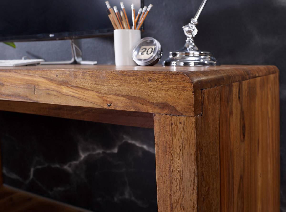 Schreibtisch B 90cm H 76cm Sheesham Sheeshamfarben - Sheeshamfarben, Design, Holz (180/90/76cm) - MID.YOU