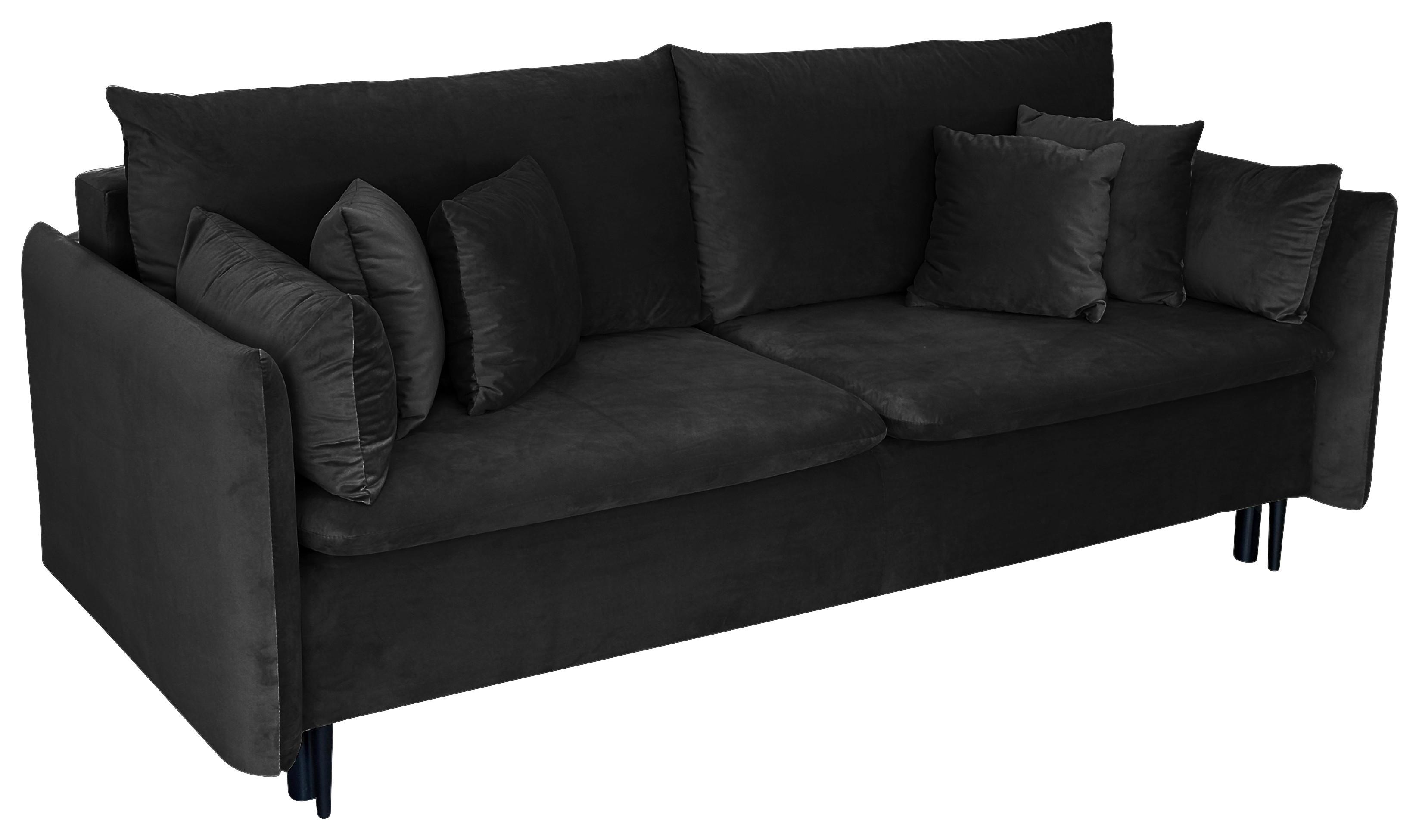 Schlafsofa Mit Bettkasten Orlando Schwarz B: 220 Cm - Schwarz, Design, Textil (220/96/102cm) - MID.YOU