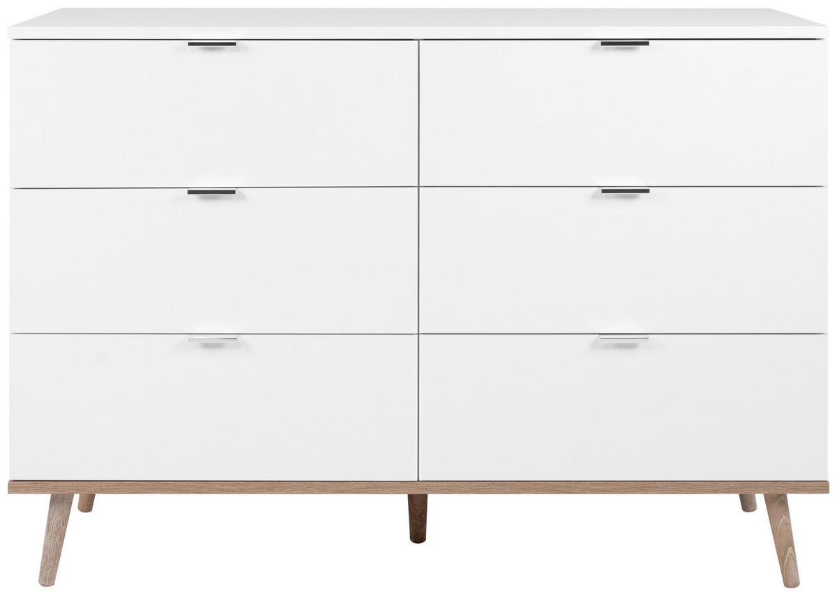 Kommode Göteborg Weiß/sonoma Eiche B: 120 Cm - Weiß/Sonoma Eiche, KONVENTIONELL, Holzwerkstoff (120/87/40cm) - MID.YOU