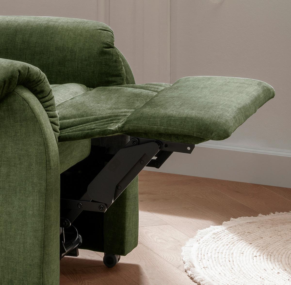Fernsehsessel Nino Dunkelgrün B: 76 Cm - Dunkelgrün/Schwarz, Design, Textil (76/106/94cm) - Livetastic