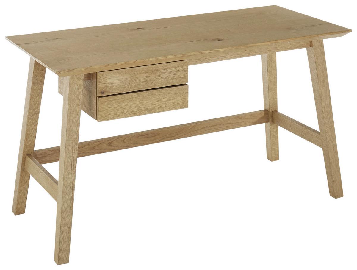 Schreibtisch B 140cm H 75cm Taluca, Eichefarben - Eichefarben/Schwarz, MODERN, Holz/Holzwerkstoff (140/75/60cm)
