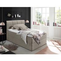 Boxspringbett mit Topper & Bettkasten 120x200 Granada - Schlammfarben/Schwarz, Basics, Textil (120/200cm) - MID.YOU