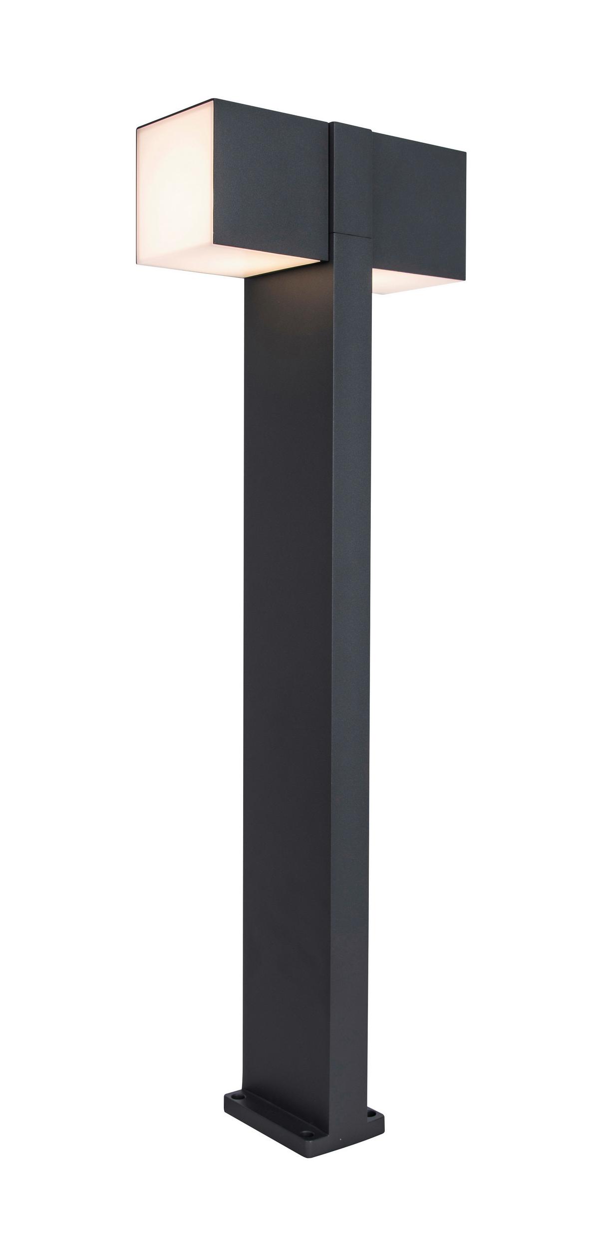 Wegeleuchte Cuba 23w Metall Kunststoff - Anthrazit/Weiß, Design, Kunststoff/Metall (75/23,7/11cm)