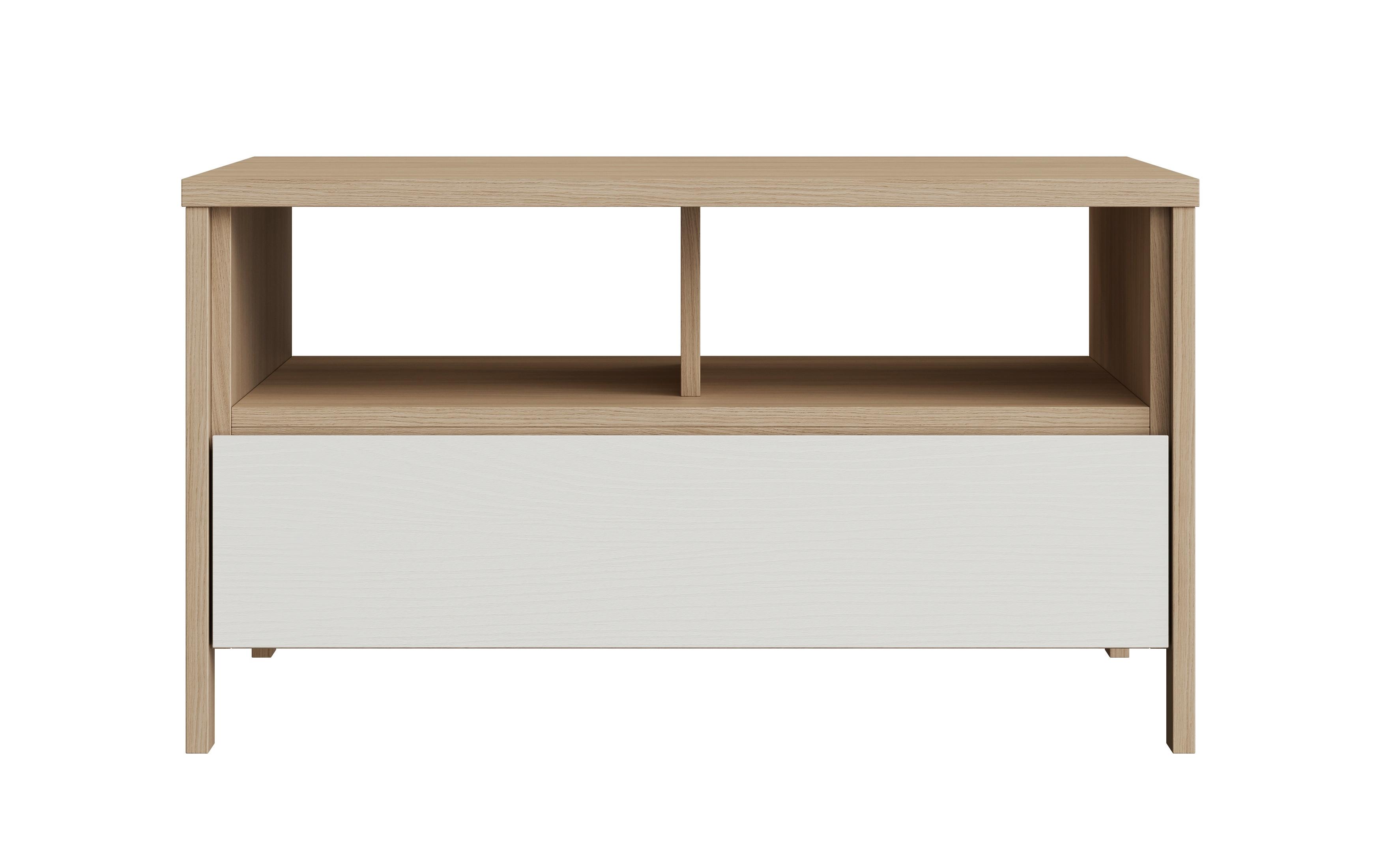 Couchtisch Stranda Weiß B: 80cm - Eichefarben/Weiß, Design, Holzwerkstoff (80/46/60cm) - MID.YOU