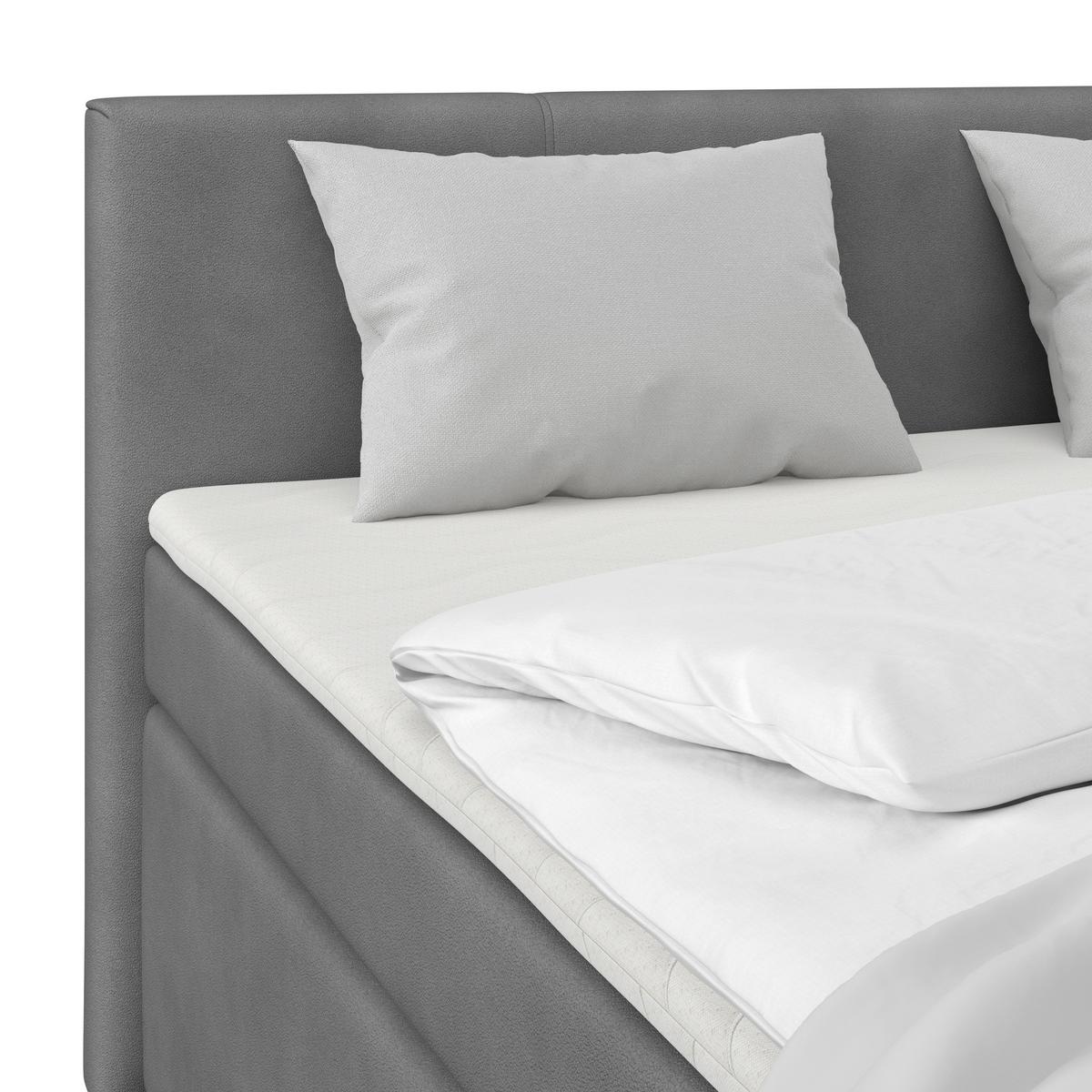 Boxspringbett Mira 1 - Dunkelgrau, Basics, Holz/Kunststoff (180/200cm)