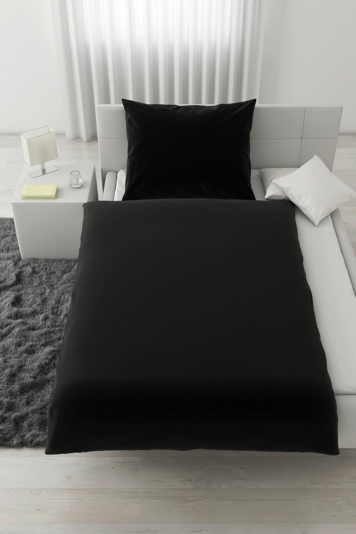 POVLEČENÍ Iris, 140/200cm, černá - černá, Moderní, textil (140/200cm) - Modern Living