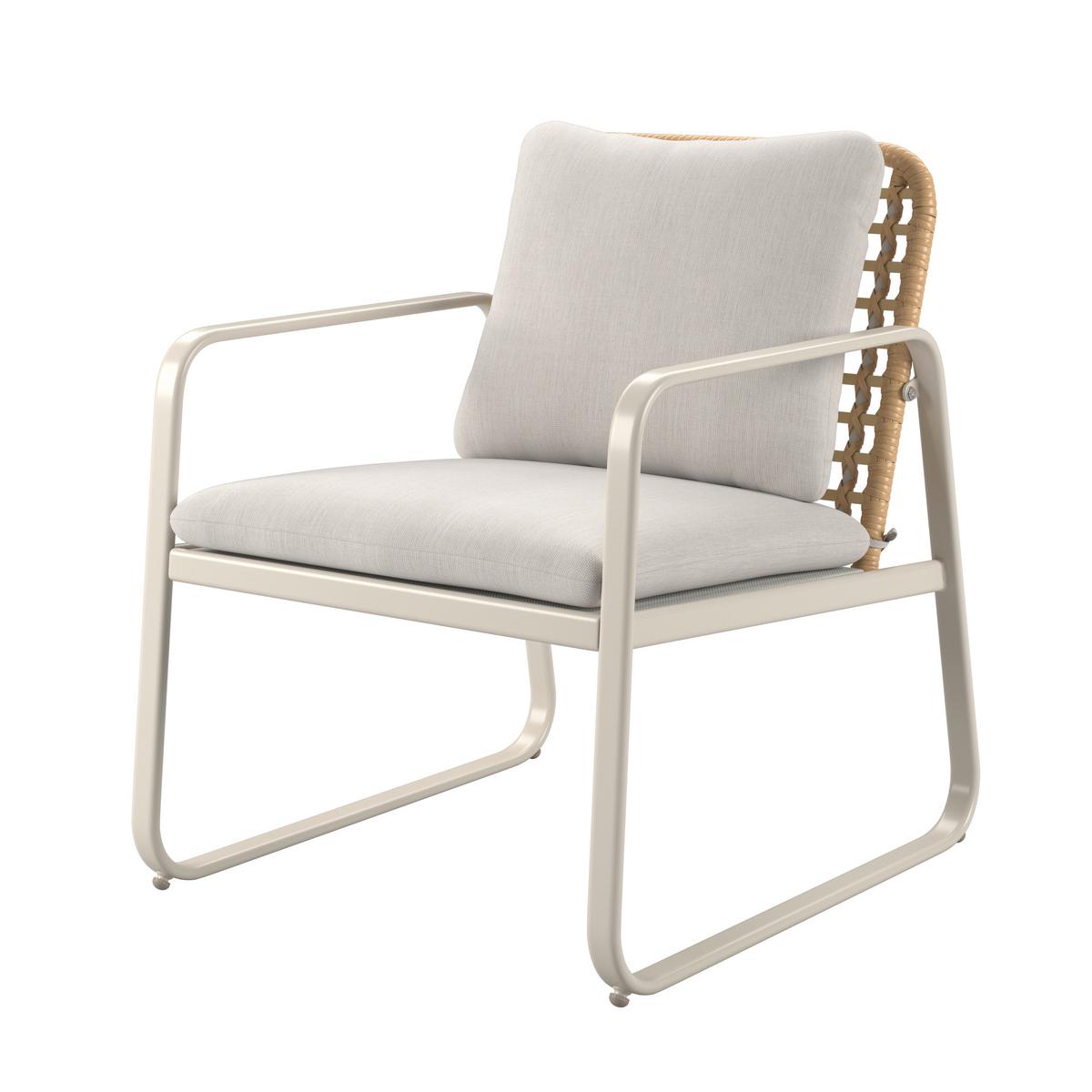 Loungegarnitur Tartu - Beige/Hellgrau, MODERN, Glas/Kunststoff (117/77,5/71,5cm) - Beldano