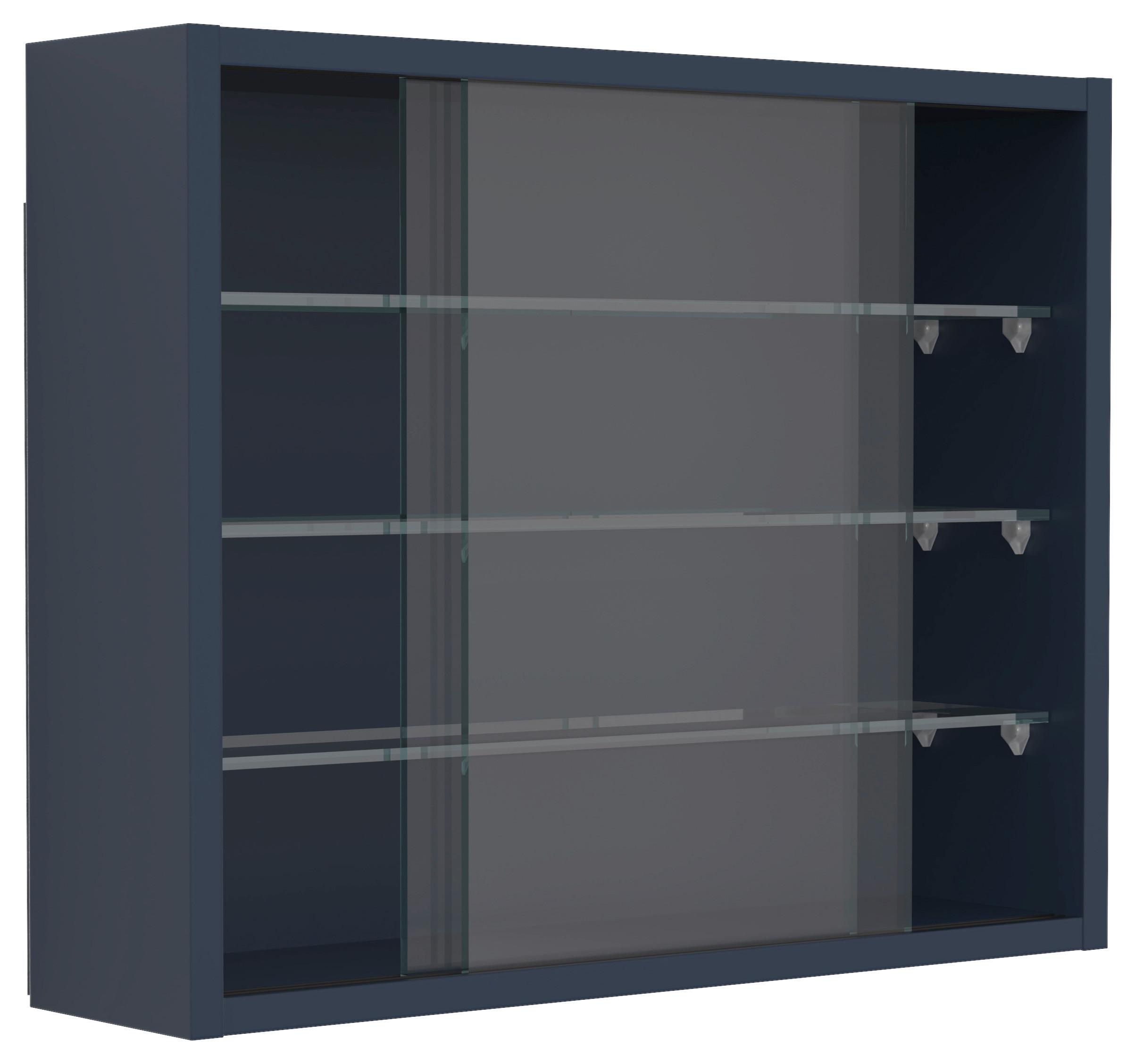 Hängevitrine Drivalo Anthrazit B: 50 cm - Transparent/Anthrazit, Design, Glas/Holzwerkstoff (50/40/12cm) - MID.YOU