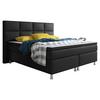 Boxspringbett Mit Topper 180x200cm Miami-Bk - Silberfarben/Schwarz, KONVENTIONELL, Leder/Textil (200/125/210cm) - MID.YOU