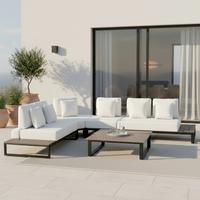 TERASOVÁ SEDACIA SÚPRAVA SILVANO - čierna/sivá, Modern, kov/textil (323/79cm) - Bessagi Garden