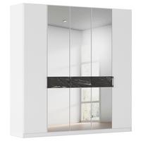 Drehtürenschrank Versity-D Eiche Dekor/Marmoroptik 5-Trg - Silberfarben/Weiß, Trend, Holzwerkstoff (226/229/54cm) - James Wood