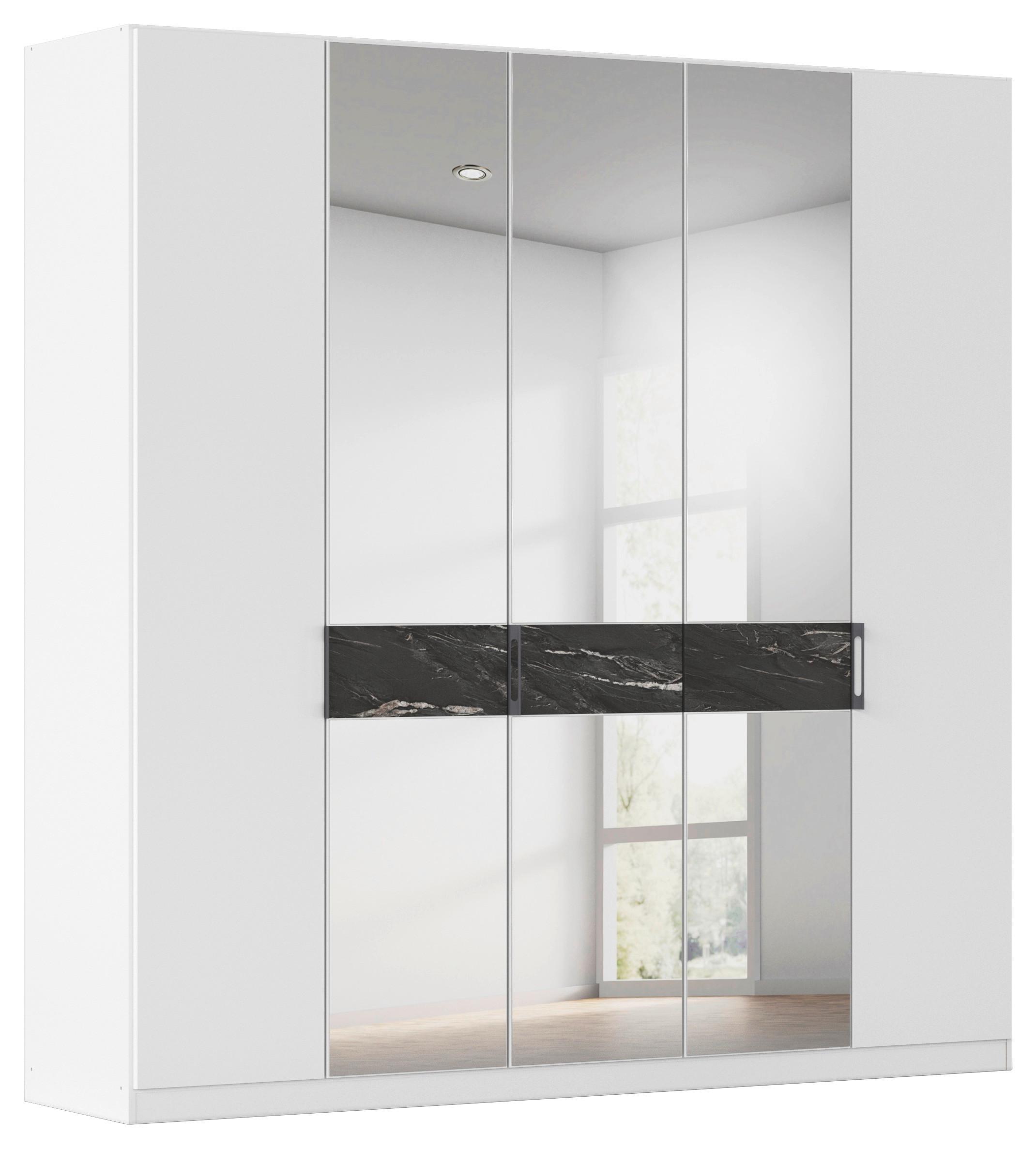 Drehtürenschrank 226cm Versity-D Silberfarben/Weiß