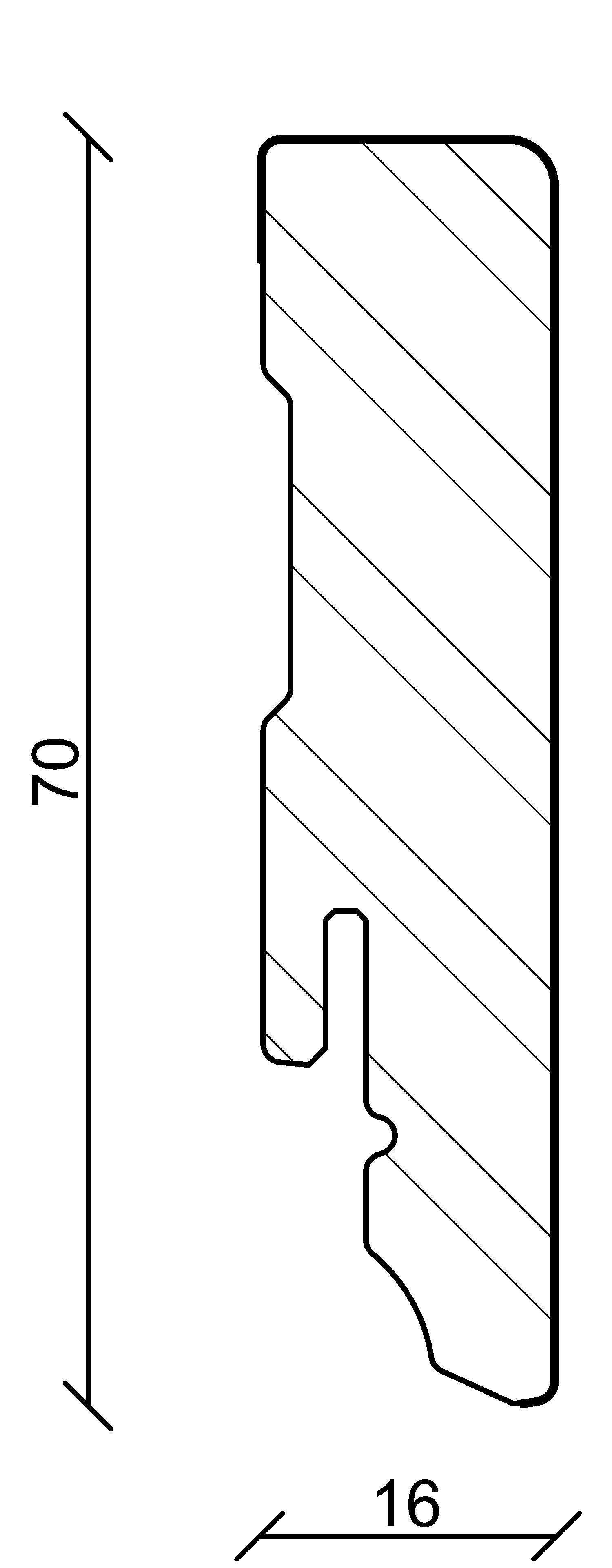 Sockelleiste Weiss - Weiß, Basics, Holzwerkstoff (240/7/1.6cm)