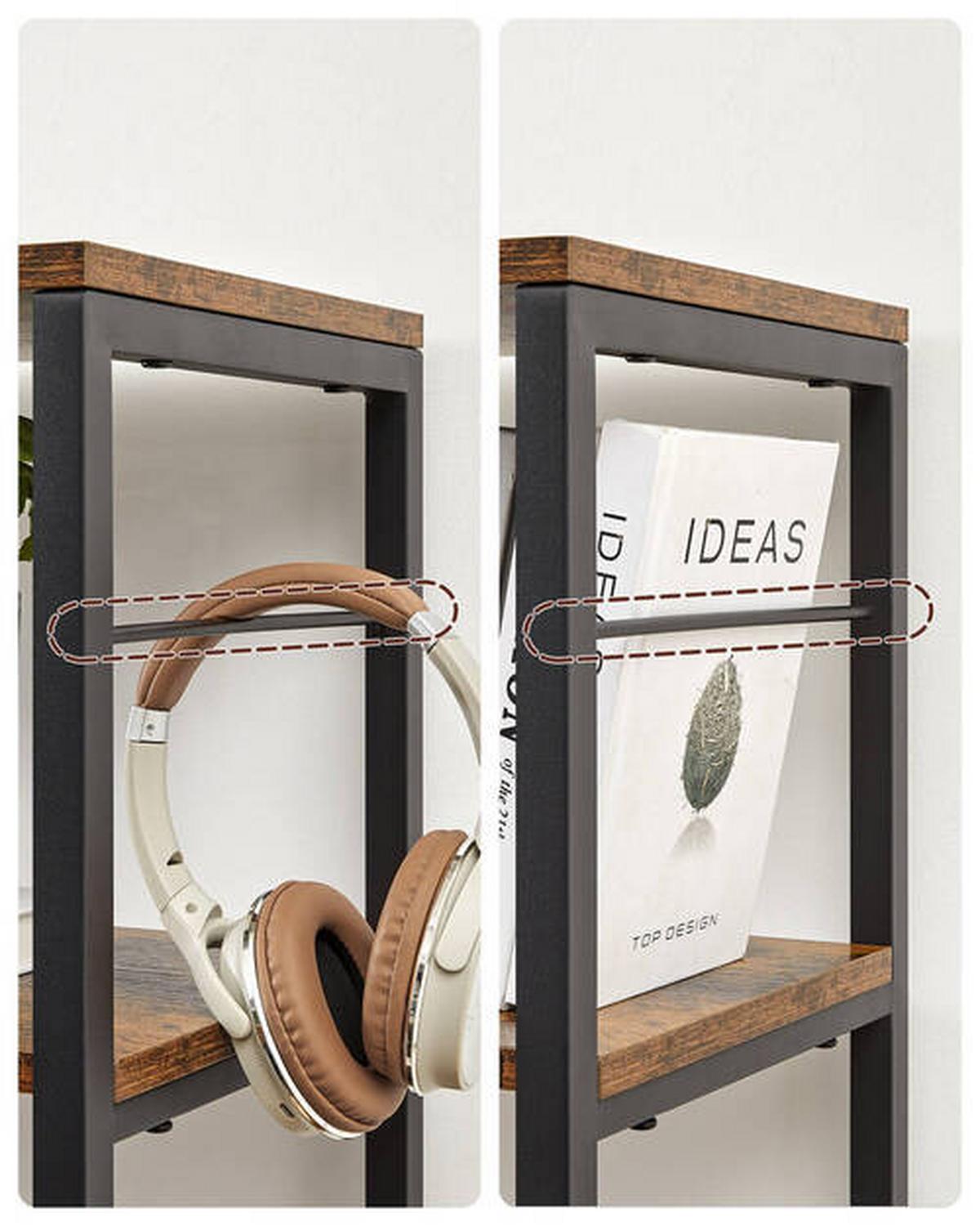 Regal Regal B: 120 cm Braun/Schwarz - Schwarz/Braun, Trend, Holzwerkstoff (120/172,5/30cm) - Boxxx