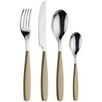 Besteckset Riva Birch 16-Tlg., Kunststoff, Stahl - Greige, Basics, Kunststoff/Metall - Pintinox