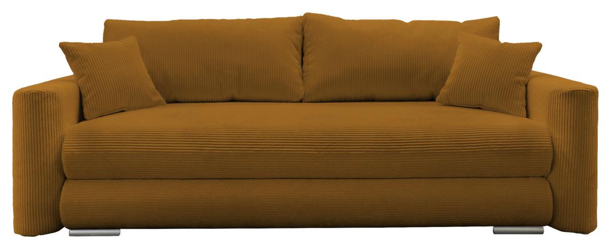 Schlafsofa Ralf Rostfarben B: 232 cm - Rostfarben/Silberfarben, Design, Textil (232/88/105cm) - MID.YOU