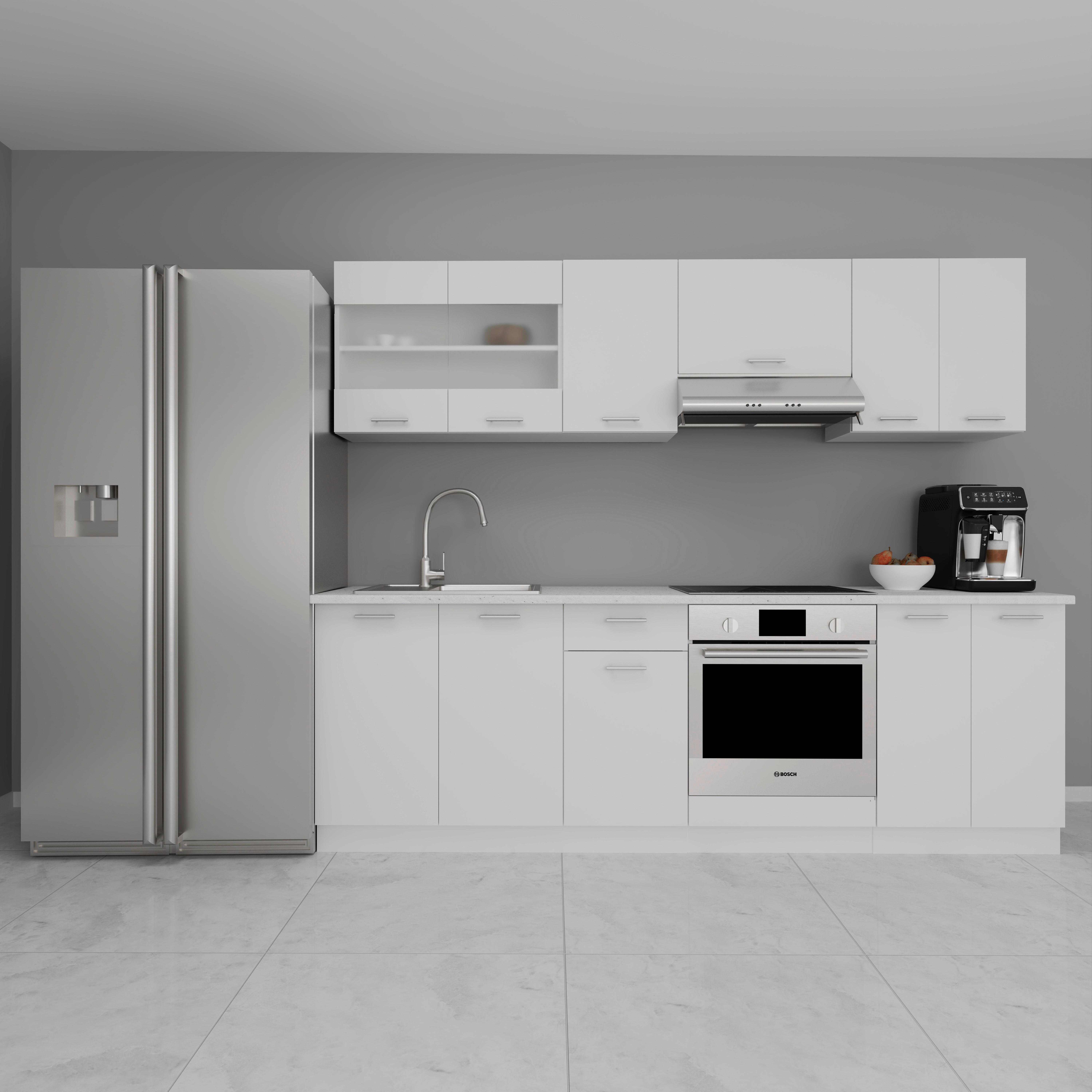 Küchenleerblock Esilo Weiß B: 240 Cm - Weiß, KONVENTIONELL, Holzwerkstoff (240cm) - MID.YOU