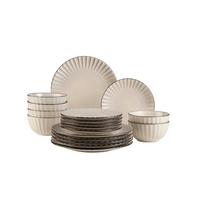 KOMBISERVICE Osita 6 Personen Geschirr Set - Hellbraun, Basics, Keramik - Mäser