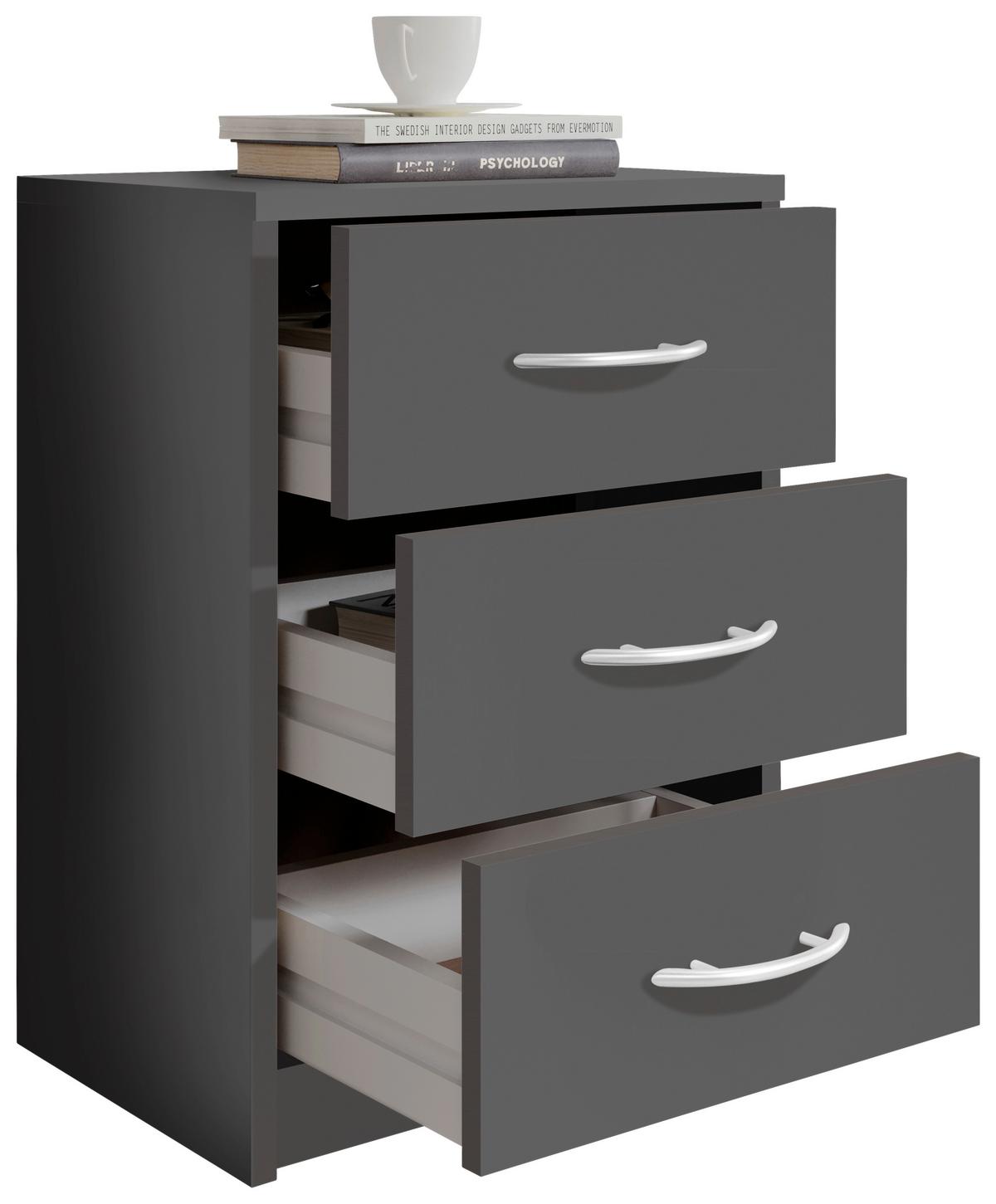 Nachtkästchen Graphitfarben H: 54 cm Pepe - Graphitfarben, Basics (38,5/54/28,2cm) - P & B