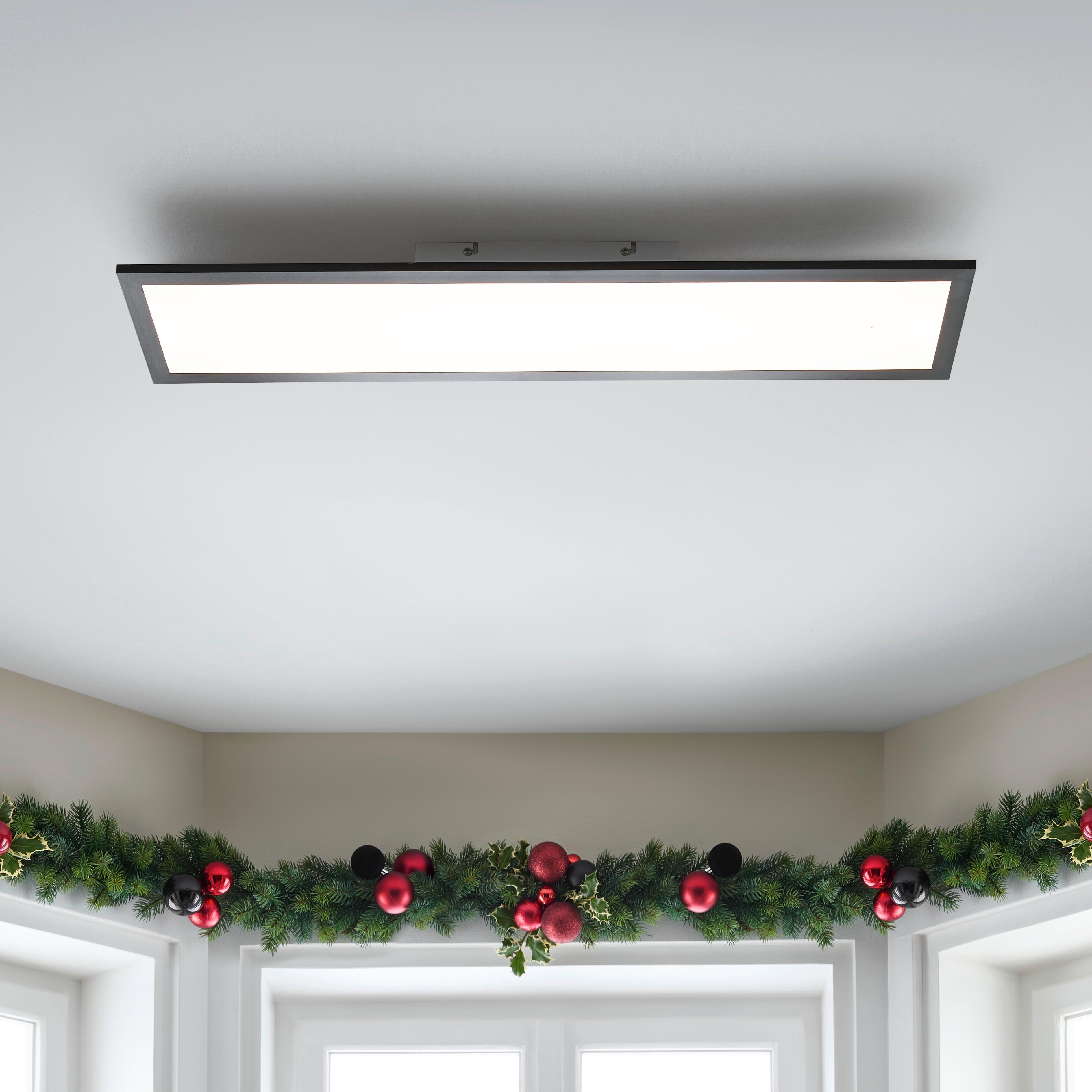 STROPNÉ LED SVIETIDLO JUO - čierna/biela, Modern, kov/plast (80/20/6,5cm) - Mömax