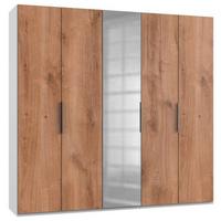 Drehtürenschrank 250 Cm Level Weiß/eichefarben Dekor - Eichefarben/Alufarben, MODERN, Holzwerkstoff (250/236/58cm) - MID.YOU