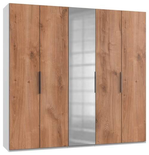 Drehtürenschrank 250 cm Level Weiß/Eichefarben Dekor
