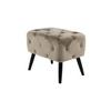 Hocker Samt Schwarz/Taupe Sitz Gepolstert H: 48 cm - Taupe/Schwarz, Basics, Holz/Holzwerkstoff (40/48/60cm) - Kayoom