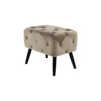 Hocker Samt Schwarz/Taupe Sitz Gepolstert H: 48 cm - Taupe/Schwarz, Basics, Holz/Holzwerkstoff (40/48/60cm) - Kayoom