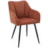 Armlehnstuhl Caro Teracotta Gepolstert - Terracotta/Schwarz, KONVENTIONELL, Holz/Textil (55/83/61cm) - Nedis SmartLife