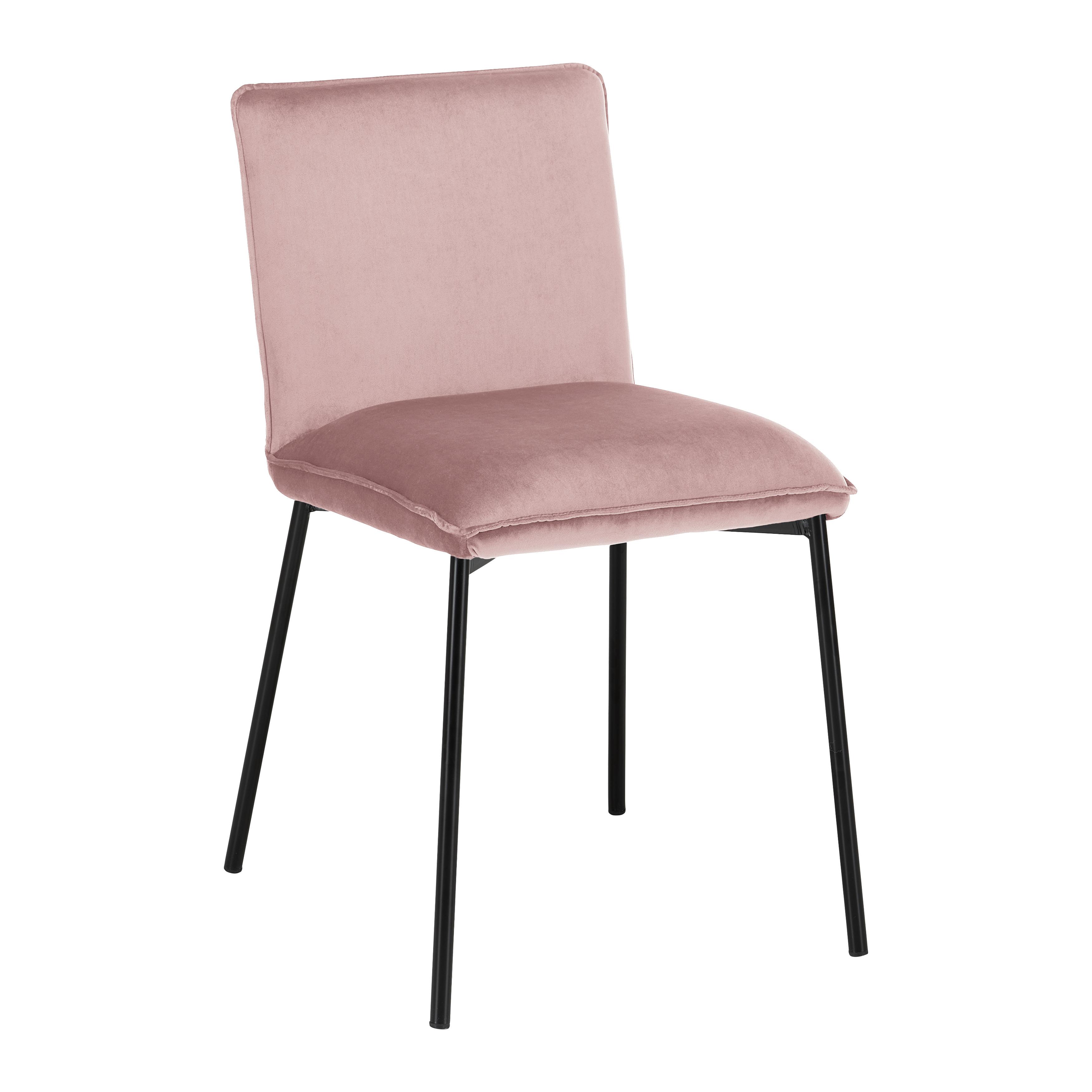 Stolička Darla Ružová - čierna/ružová, Moderný, kov/drevo (49/81/55cm) - Bessagi Home
