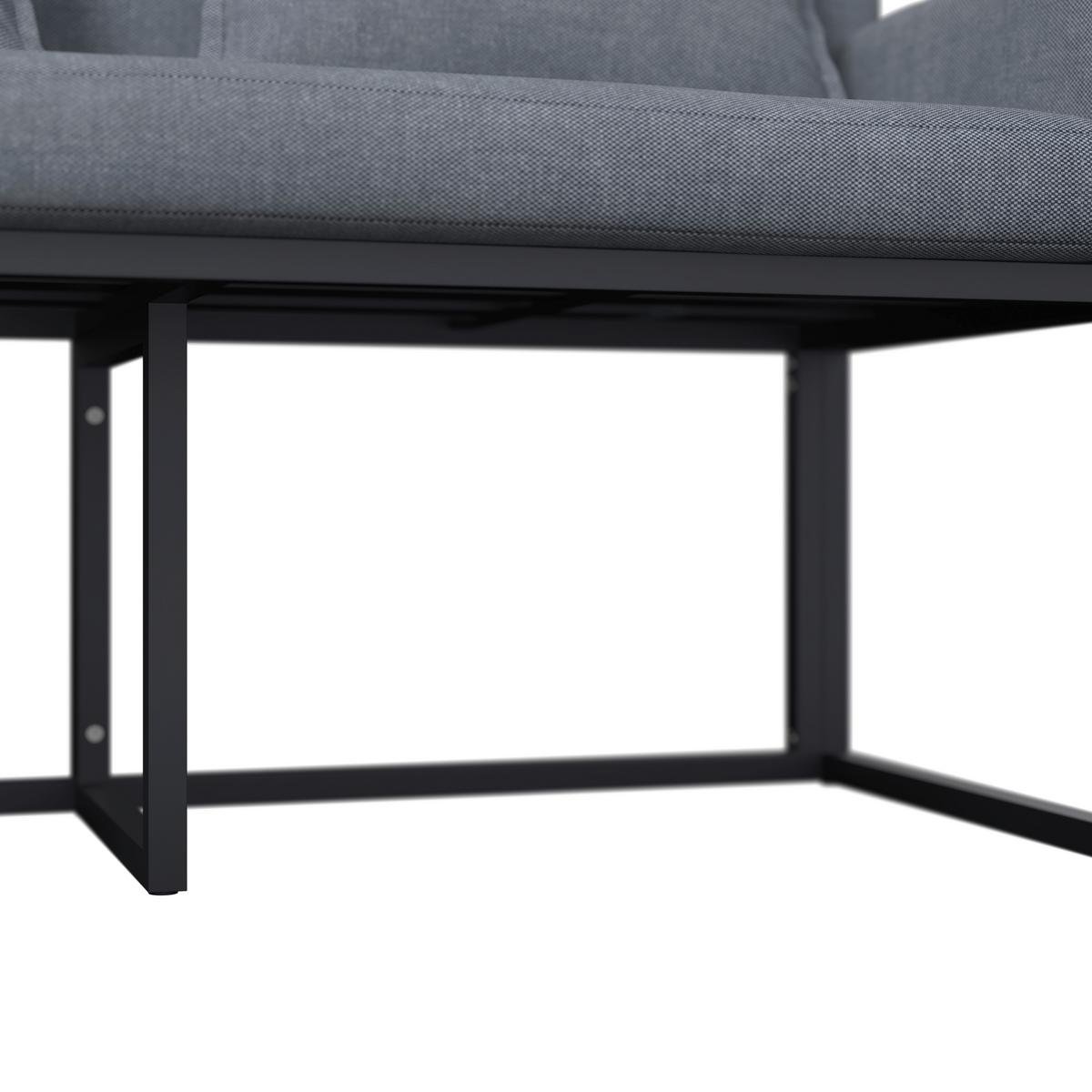 Gartenbank Julia - Grau, MODERN, Textil/Metall (132/59/85cm) - Beldano