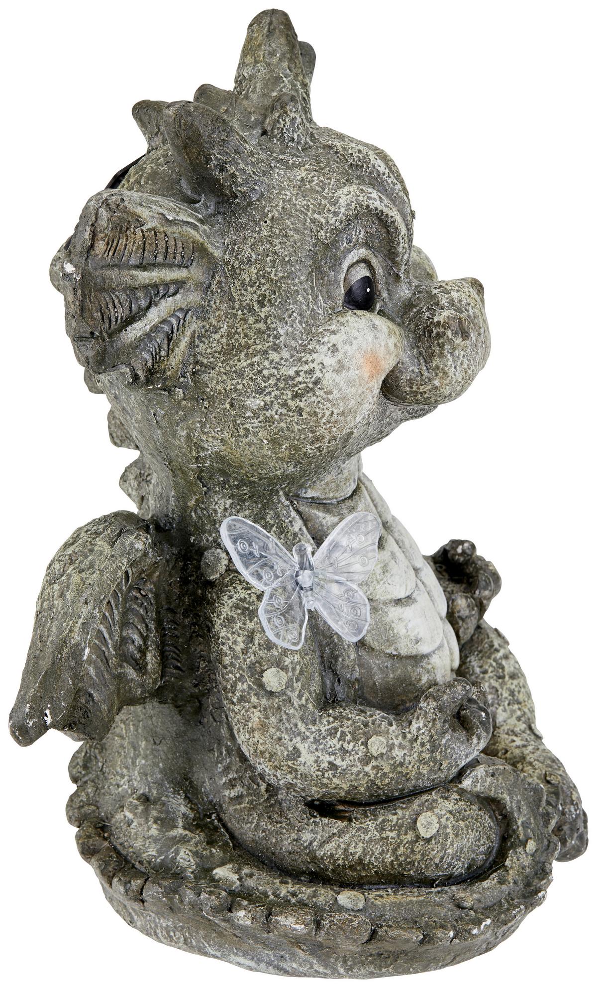 Dekodrache Barry L/b/h: Ca. 22/32,5/24 Cm - Grau, KONVENTIONELL, Stein (22/32,5/24cm) - Ondega