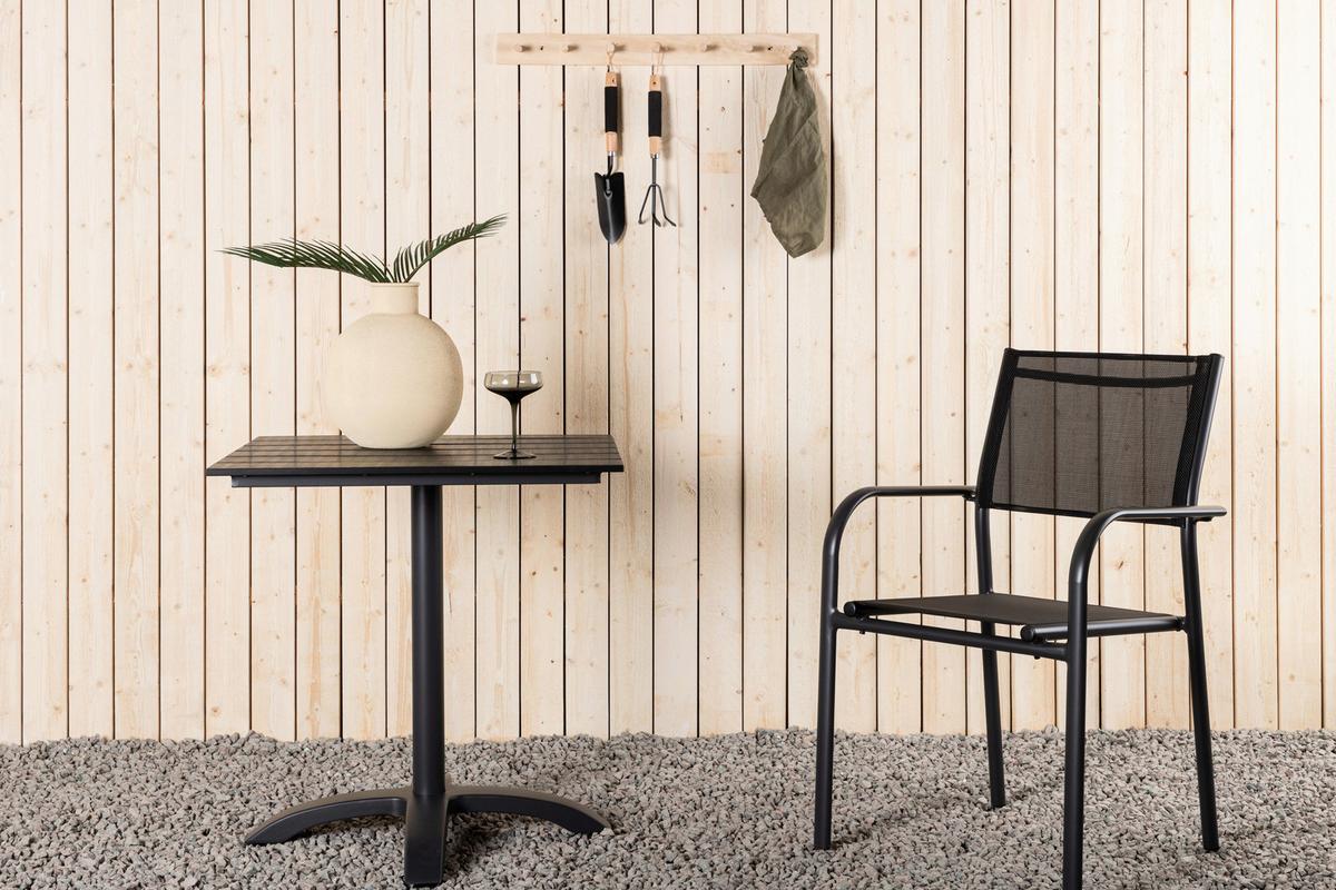 Gartentisch Colorado Aluminium L: 70cm - Schwarz, KONVENTIONELL, Kunststoff/Metall (70/74/70cm) - Gardenson
