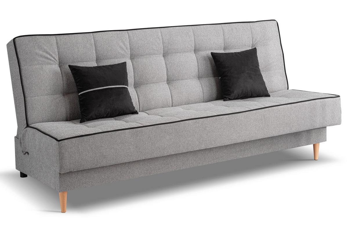 Schlafsofa Bono Hellgrau B: 199cm - Hellbraun/Hellgrau, Basics, Holz/Textil (199/91/91cm) - MID.YOU