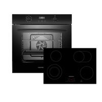 Einbauherd-Set B: 59,5 cm Elektro-Glaskeramik/ Autark - Schwarz, Trend, Glas/Metall (59,5/59,5/56,5cm) - Respekta