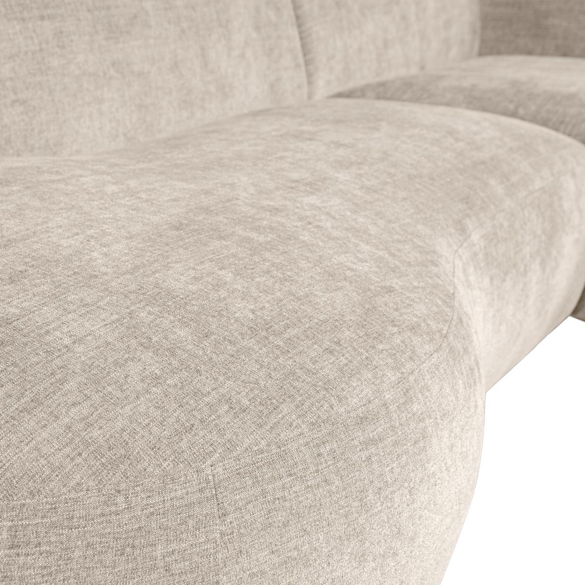 Ecksofa Polly Sandfarben S: 275x150cm - Sandfarben/Schwarz, Design, Textil (275/150cm) - Livetastic