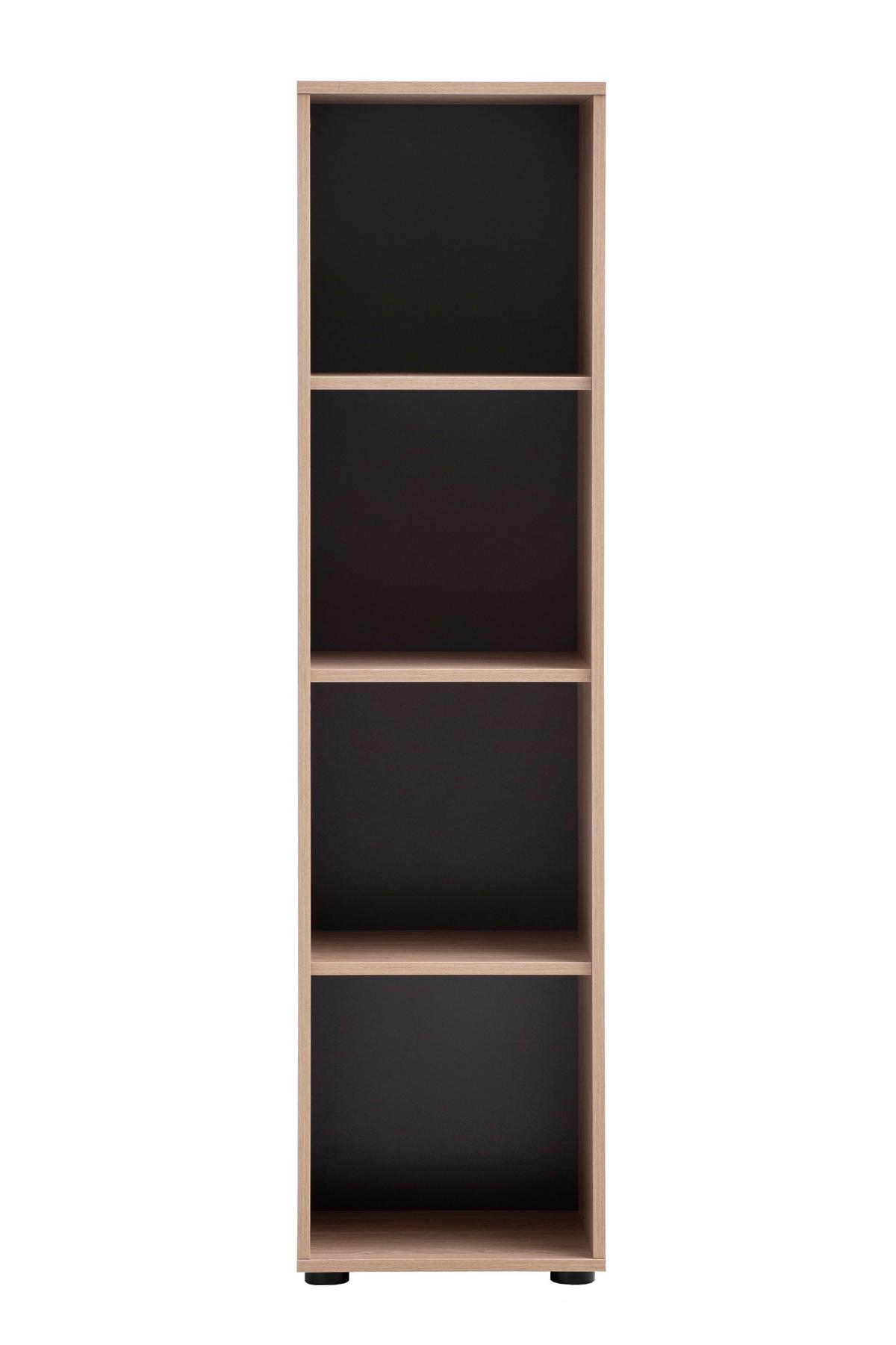 Regal Arezzo Eichefarben B: 38,2cm - Eichefarben/Schwarz, MODERN, Holzwerkstoff (38,2/150/38,2cm) - MID.YOU